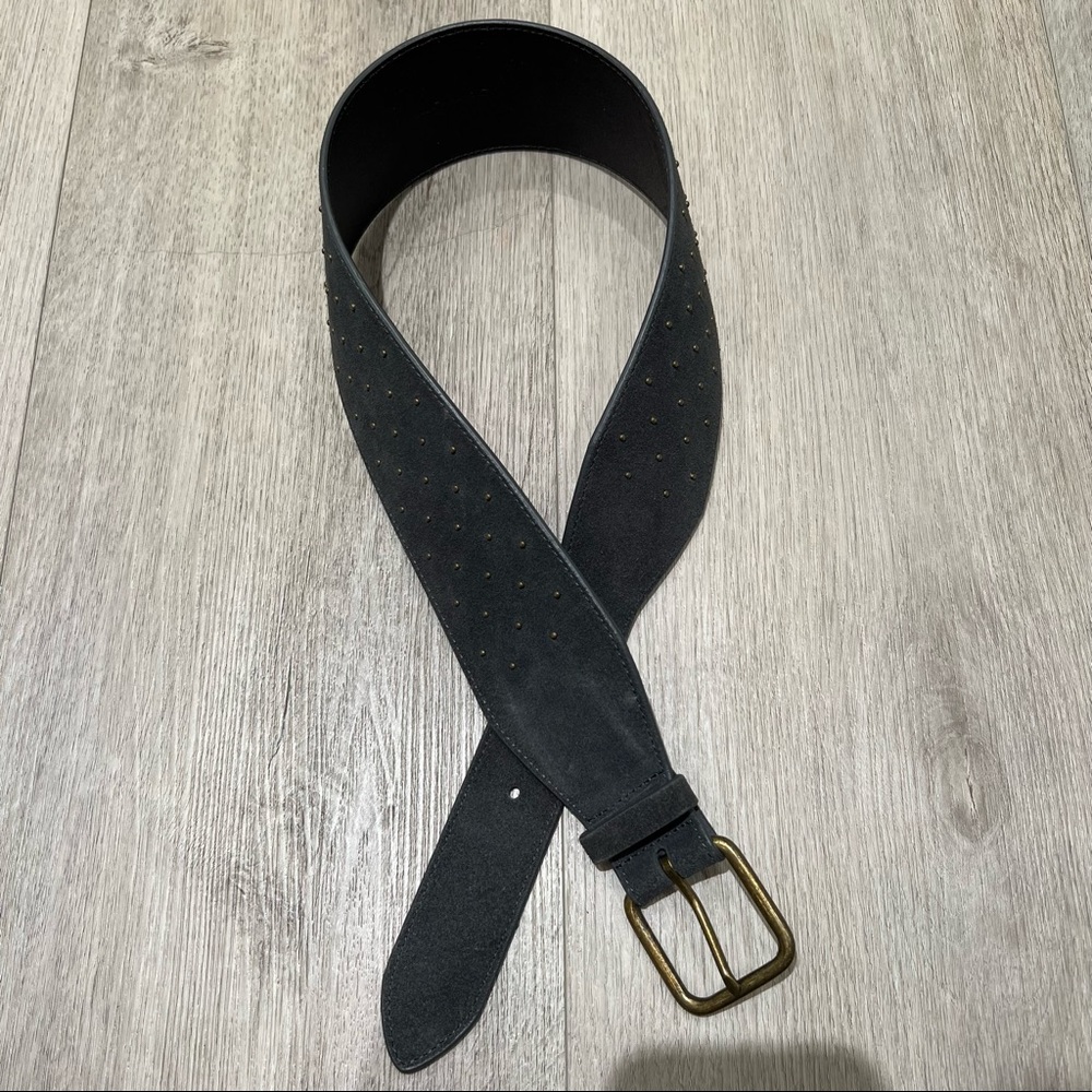 CLUB MONACO Suede Grey Studded Belt, size L